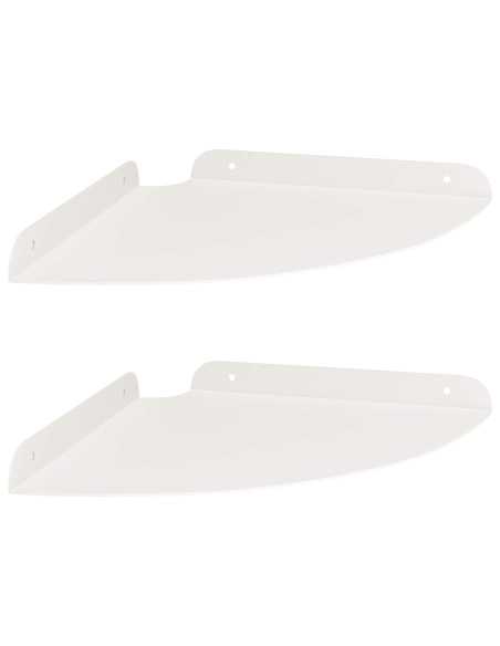 Mensola sospesa con lo scaffale 2 pcs Bianco 24 x 24 x 2 cm