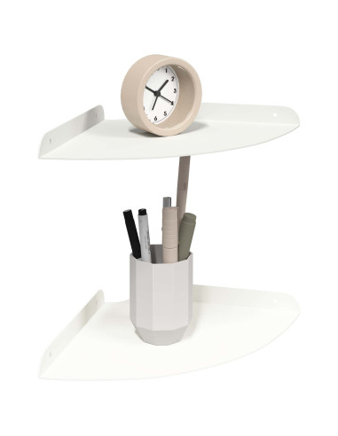 Mensola sospesa con lo scaffale 2 pcs Bianco 24 x 24 x 2 cm