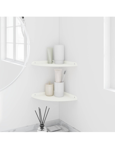 Mensola sospesa con lo scaffale 2 pcs Bianco 24 x 24 x 2 cm