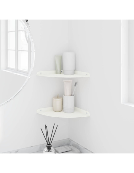 Mensola sospesa con lo scaffale 2 pcs Bianco 24 x 24 x 2 cm