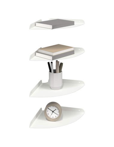 Mensola sospesa con lo scaffale 4 pcs Bianco 24 x 24 x 2 cm