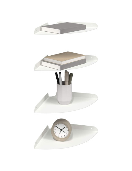 Mensola sospesa con lo scaffale 4 pcs Bianco 24 x 24 x 2 cm