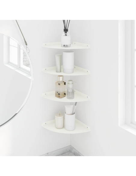 Mensola sospesa con lo scaffale 4 pcs Bianco 24 x 24 x 2 cm