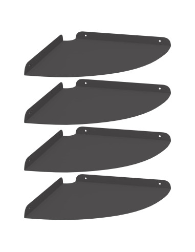 Mensola sospesa con lo scaffale 4 pcs Nero 30 x 30 x 2 cm