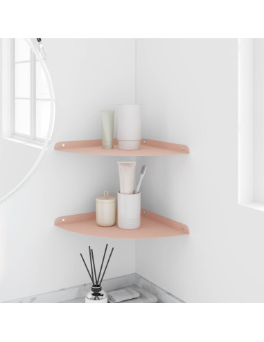 Mensola sospesa con lo scaffale 2 pcs Rosa 30 x 30 x 2 cm
