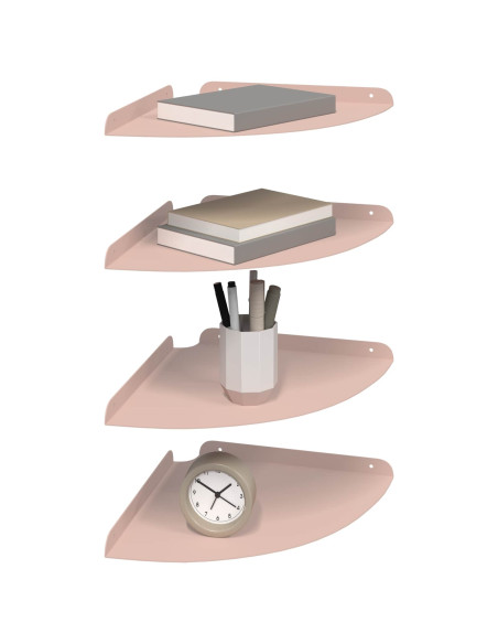 Mensola sospesa con lo scaffale 4 pcs Rosa 30 x 30 x 2 cm