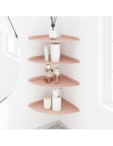 Mensola sospesa con lo scaffale 4 pcs Rosa 30 x 30 x 2 cm