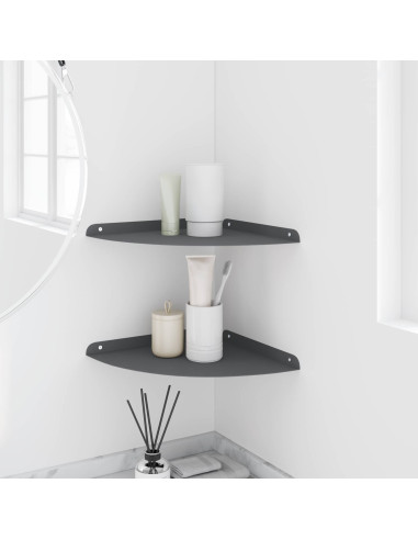 Mensola sospesa con lo scaffale 2 pcs Antracite 30 x 30 x 2 cm