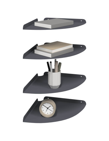 Mensola sospesa con lo scaffale 4 pcs Antracite 30 x 30 x 2 cm