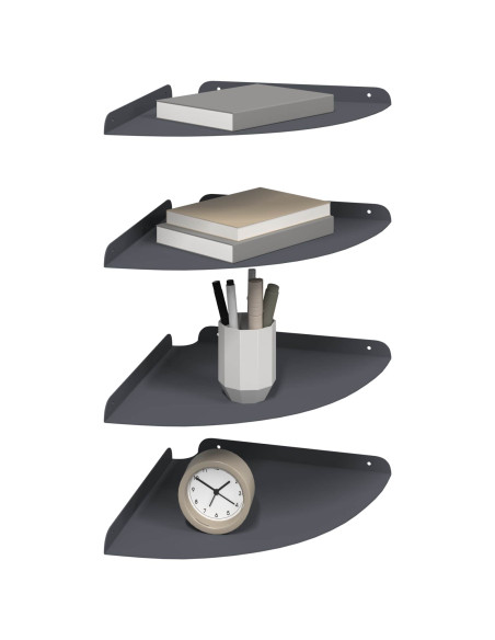 Mensola sospesa con lo scaffale 4 pcs Antracite 30 x 30 x 2 cm