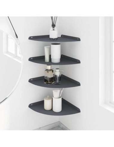 Mensola sospesa con lo scaffale 4 pcs Antracite 30 x 30 x 2 cm