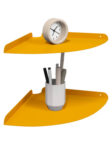 Mensola sospesa 2 pcs Giallo senape 30 x 30 x 2 cm