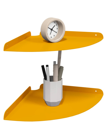 Mensola sospesa 2 pcs Giallo senape 30 x 30 x 2 cm