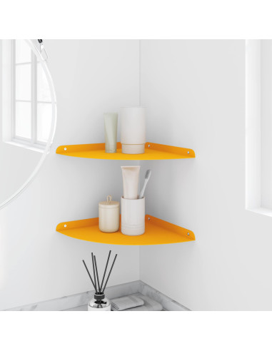 Mensola sospesa 2 pcs Giallo senape 30 x 30 x 2 cm