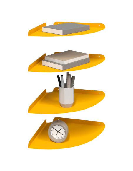 Mensola sospesa 4 pcs Giallo senape 30 x 30 x 2 cm