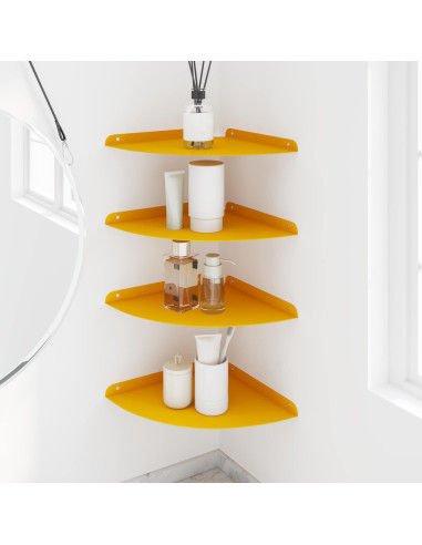 Mensola sospesa 4 pcs Giallo senape 30 x 30 x 2 cm