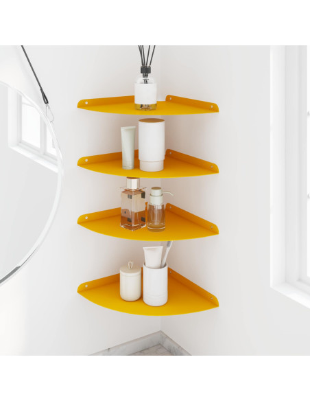 Mensola sospesa 4 pcs Giallo senape 30 x 30 x 2 cm