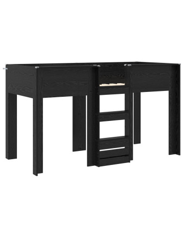 Letto a Castello per Bambini Rovere Nero 75 x 190 cm
