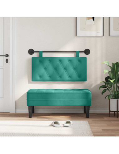 Testata appesa Turchese 90 x 55 x 7 cm Velluto