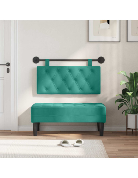Testata appesa Turchese 90 x 55 x 7 cm Velluto