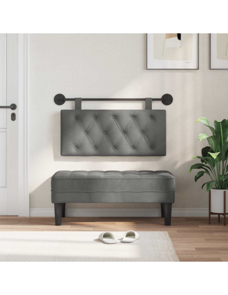 Testata appesa Grigio scuro 100 x 55 x 7 cm Velluto