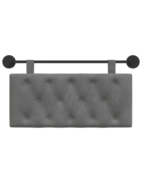 Testata appesa Grigio scuro 100 x 55 x 7 cm Velluto