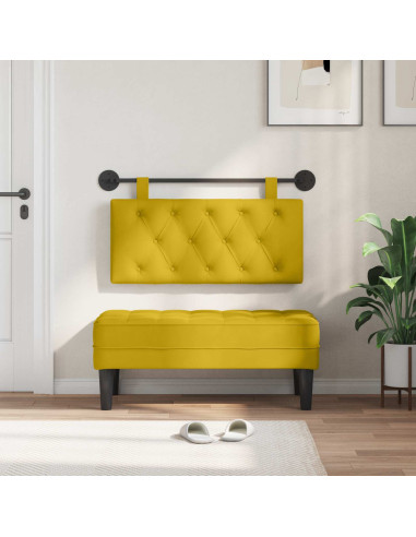 Testata appesa Giallo 100 x 55 x 7 cm Velluto