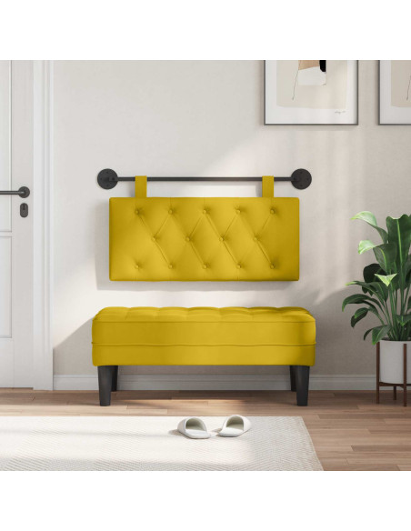 Testata appesa Giallo 100 x 55 x 7 cm Velluto