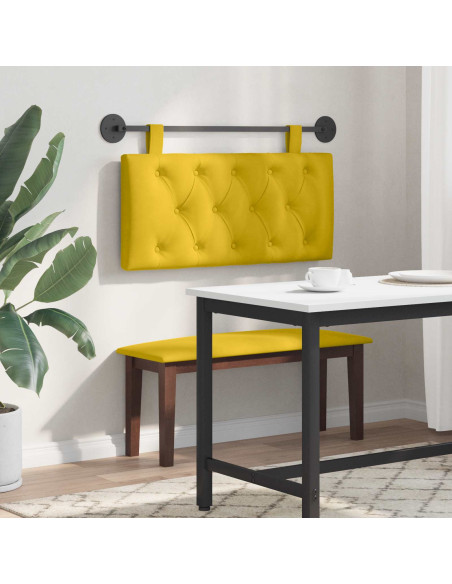 Testata appesa Giallo 100 x 55 x 7 cm Velluto