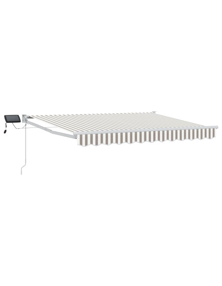 Tenda retrattile manuale con LED Grigio chiaro e bianco