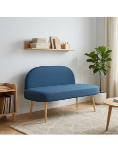 Panchina imbottita con schienale Blu 110 x 60 x 76 cm