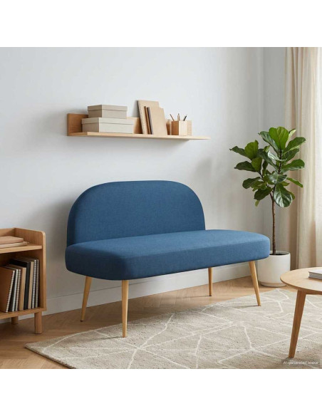 Panchina imbottita con schienale Blu 110 x 60 x 76 cm