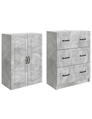 Set di armadi 2 pcs Grigio Cemento 66 x 34,5 x 87 cm