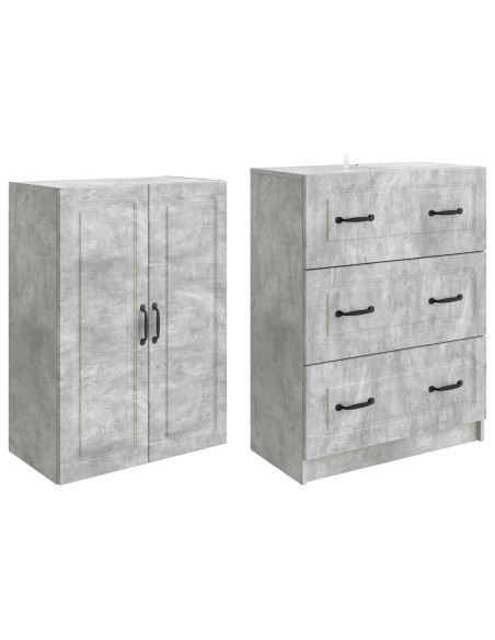 Set di armadi 2 pcs Grigio Cemento 66 x 34,5 x 87 cm