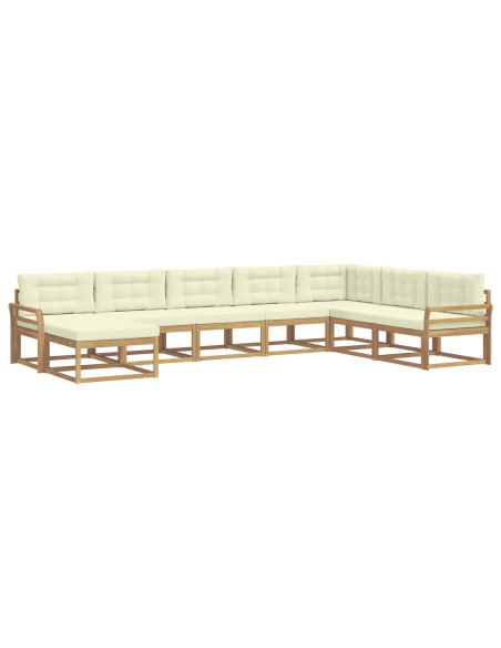 Set di divani da esterno 8 pcs Bianco e Crema