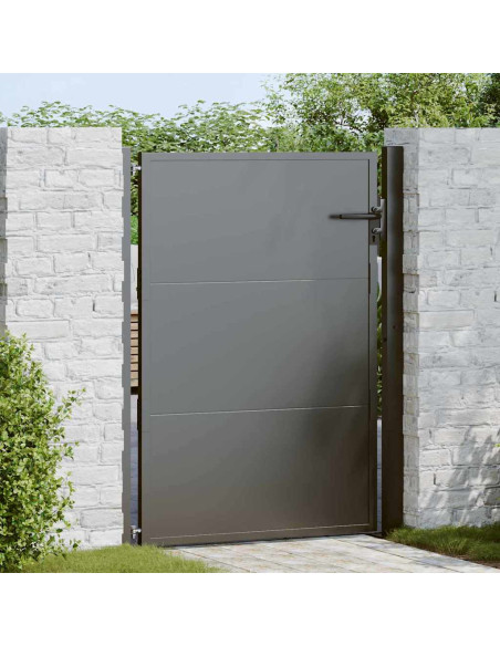 Cancello da giardino con blocco Nero 110 x 155 cm