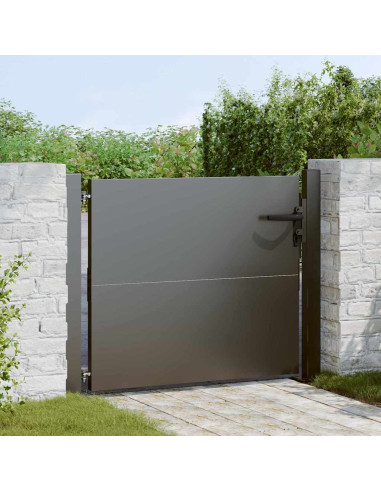 Cancello da giardino con blocco Nero 110 x 105 cm