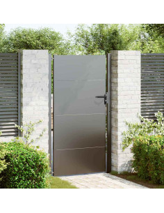 Cancello da giardino con blocco Nero 105 x 205 cm