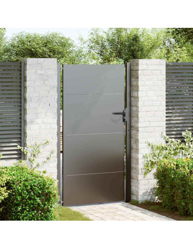 Cancello da giardino con blocco Nero 105 x 205 cm