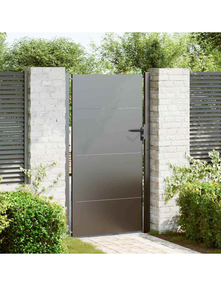 Cancello da giardino con blocco Nero 105 x 205 cm