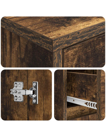 Mobile lavabo da parete Rovere Fumo 35 x 20 x 81 cm