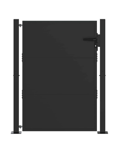 Cancello da giardino con blocco Nero 110 x 155 cm
