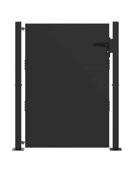 Cancello da giardino con blocco Nero 110 x 155 cm