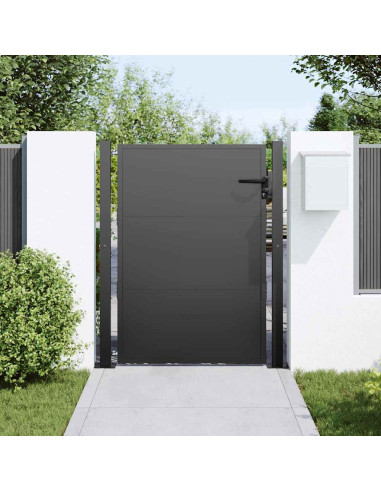 Cancello da giardino con blocco Nero 110 x 155 cm