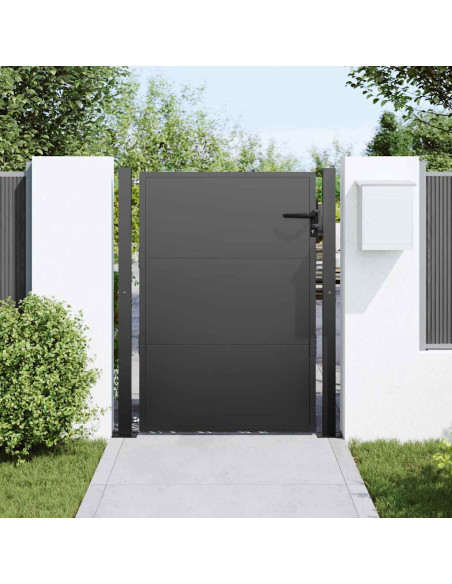 Cancello da giardino con blocco Nero 110 x 155 cm