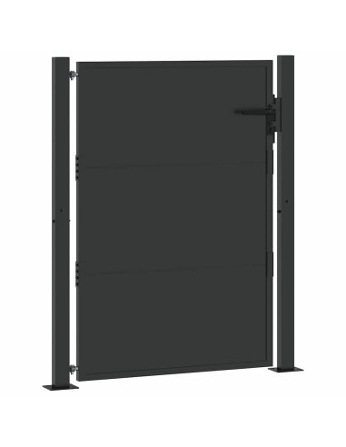 Cancello da giardino con blocco Nero 110 x 155 cm