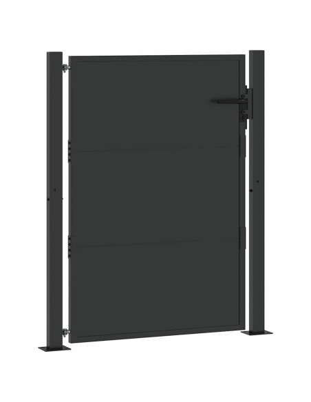 Cancello da giardino con blocco Nero 110 x 155 cm