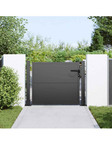 Cancello da giardino con blocco Nero 110 x 105 cm