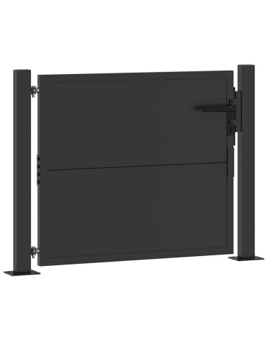 Cancello da giardino con blocco Nero 110 x 105 cm