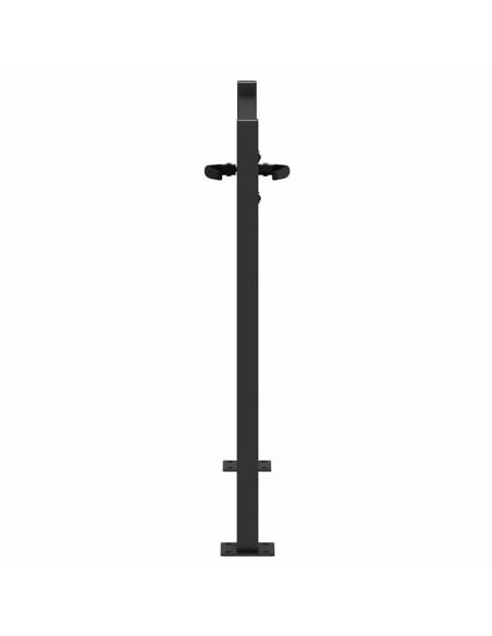 Cancello da giardino con blocco Nero 110 x 105 cm